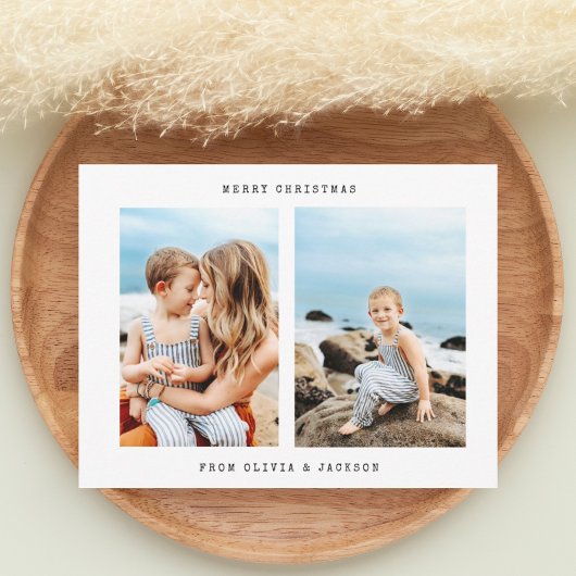 ミニマルモダンリストフォトホリデークリスマスカード シーズンカード