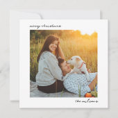 ミニマルモダンリストフォトメリークリスマス シーズンカード (正面)