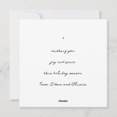 ミニマルモダンリストフォトメリークリスマス シーズンカード (裏面)