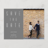 ミニマルモダンリストフォト日付の保存 ポストカード (正面)