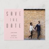 ミニマルモダンリストフォト日付の保存 ポストカード (正面)