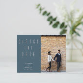 ミニマルモダンリストフォト日付の変更 ポストカード (スタンド正面)