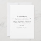 ミニマルモダンリストフォト結婚の感謝 サンキューカード (裏面)