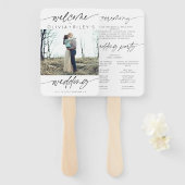 ミニマルモダンリストフォト結婚の歓迎 ハンドファン (正面&裏面)