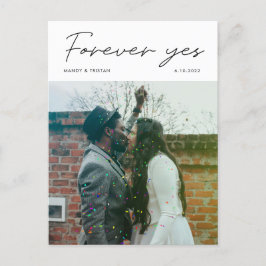 ミニマルモダンリストフォト結婚の落ち込み 案内ポストカード
