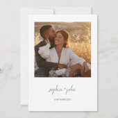 ミニマルモダンリストフォト結婚ズ 招待状 (裏面)