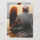 ミニマルモダンリストフォト結婚式招待状 招待状 (正面/裏面)