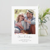 ミニマルモダンリストフォトQRコード結婚s 招待状 (スタンド正面)