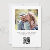ミニマルモダンリストフォトQRコード結婚s 招待状 (裏面)