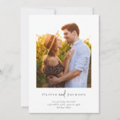 ミニマルモダンリストフォトQRコード結婚s 招待状 (正面)