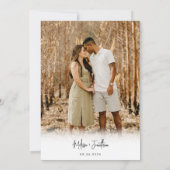 ミニマルモダンリストフォトQRコー結婚ド 招待状 (裏面)