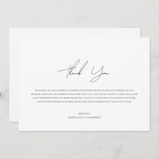 ミニマルモダンリストフラットサンキューカード サンキューカード (正面/裏面)