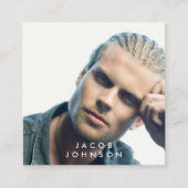 ミニマルモダンリストフルフォトQRコードソーシャルメディア スクエア名刺 (正面)