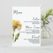 ミニマルモダンリストフローラのテー結婚ブルメニューカード メニュー (スタンド正面)