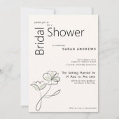 ミニマルモダンリストフローラミュートセージとバフ 招待状 (正面)