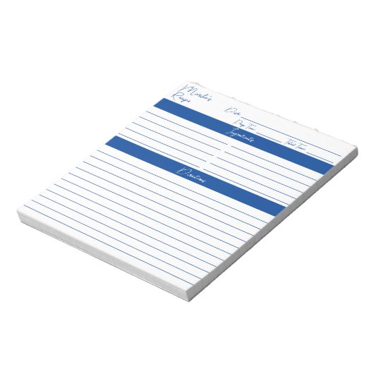 ミニマルモダンリストブエレガントルーレシピ ノートパッド (回転)