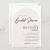 ミニマルモダンリストブライダルシャワー招待 招待状 (正面/裏面)