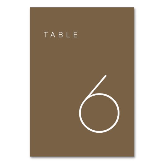 ミニマルモダンリストブラウンテーブル番号テーブルテントSi テーブルナンバー (正面)