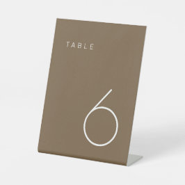 ミニマルモダンリストブラウンテーブル番号テーブルテントSi 台座サイン