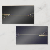 ミニマルモダンリストブラックおよび金ゴールド名刺 名刺 (正面/裏面)