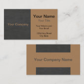 ミニマルモダンリストブラックとタン 名刺 (正面/裏面)