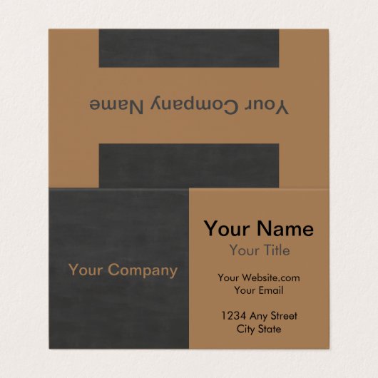 ミニマルモダンリストブラックとタン 名刺 (外部フラット)