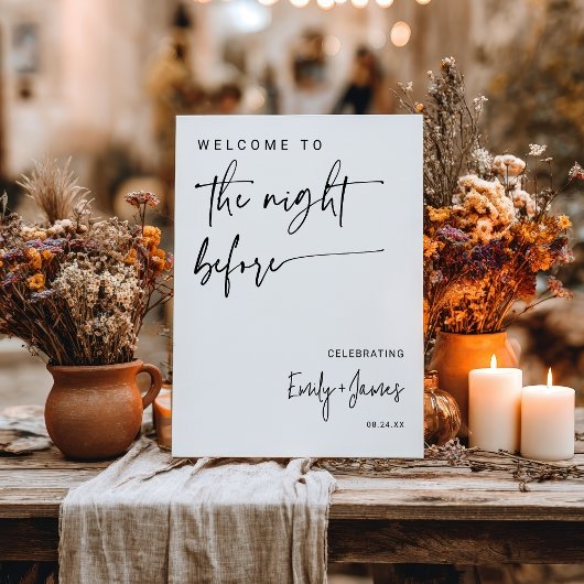 ミニマルモダンリストブラックとホワイトのスクリプトリハーサル ポスター