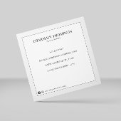 ミニマルモダンリストブラックとホワイト文字 |写真 スクエア名刺