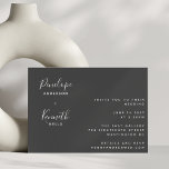 ミニマルモダンリストブラックとホワイト結婚ズ 招待状<br><div class="desc">このコンテンポラリー結婚式招待状は白黒のミニマルな横組みシンプルとタイポグラフィスクリプトを備えている。</div>