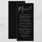 ミニマルモダンリストブラックと金ゴールドメニュー メニュー (正面/裏面)
