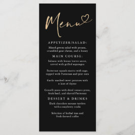 ミニマルモダンリストブラックと金ゴールドメニュー メニュー
