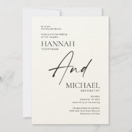 ミニマルモダンリストブラックアイボリー招待状 招待状