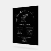 ミニマルモダンリストブラックアクリルドリンクメニューカード アクリルサイン (傾斜)