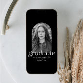 ミニマルモダンリストブラックアーチフォト卒業 案内状