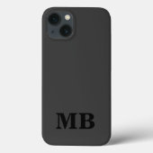 ミニマルモダンリストブラックイニシャルモノグラム Case-Mate iPhoneケース (裏面)