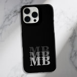 ミニマルモダンリストブラックイニシャルモノグラム iPhone 16 PRO MAXケース<br><div class="desc">ブラックミニマルモダンリストイニシャルモノグラム電話ケース。独自のiPhoneパーソナライズされたケースを作成しカスタムて、イニシャル名。</div>