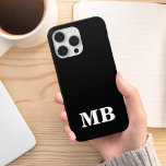 ミニマルモダンリストブラックイニシャルモノグラム iPhone 13ケース<br><div class="desc">ブラックミニマルモダンリストイニシャルモノグラム電話ケース。独自のiPhoneパーソナライズされたケースを作成しカスタムて、イニシャル名。</div>
