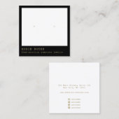 ミニマルモダンリストブラックイヤリングジュエリー表示 スクエア名刺 (正面/裏面)