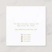 ミニマルモダンリストブラックイヤリングジュエリー表示 スクエア名刺 (裏面)