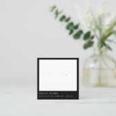 ミニマルモダンリストブラックイヤリングジュエリー表示 スクエア名刺 (スタンド正面)