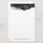 ミニマルモダンリストブラックウォーターのカラースプラッシュ 便箋 (正面/裏面)