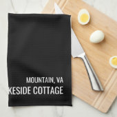 ミニマルモダンリストブラックエアーブンバケーションキット キッチンタオル (四つ折り)