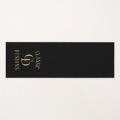 ミニマルモダンリストブラックエクササイズトレーニングマット ヨガマット (正面(横))