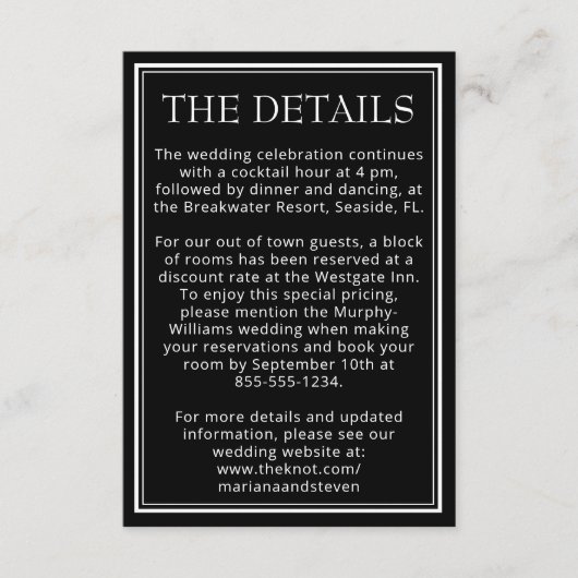 ミニマルモダンリストブラックエンクロージャカード エンクロージャーカード (正面)