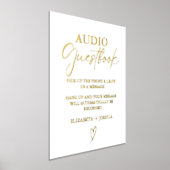 ミニマルモダンリストブラックオーディオゲストブックサイン 箔ポスター (レイダウン)