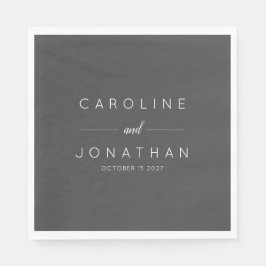ミニマルモダンリストブラックカスタムウェディング スタンダードランチョンナプキン