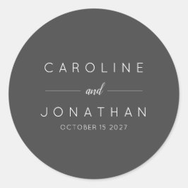 ミニマルモダンリストブラックカスタムウェディング ラウンドシール