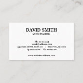 ミニマルモダンリストブラックカルボードムシカン 名刺 (裏面)