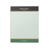 ミニマルモダンリストブラックグリーンストライプ ノートパッド (回転)