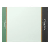ミニマルモダンリストブラックグリーンストライプ ノートパッド (正面)